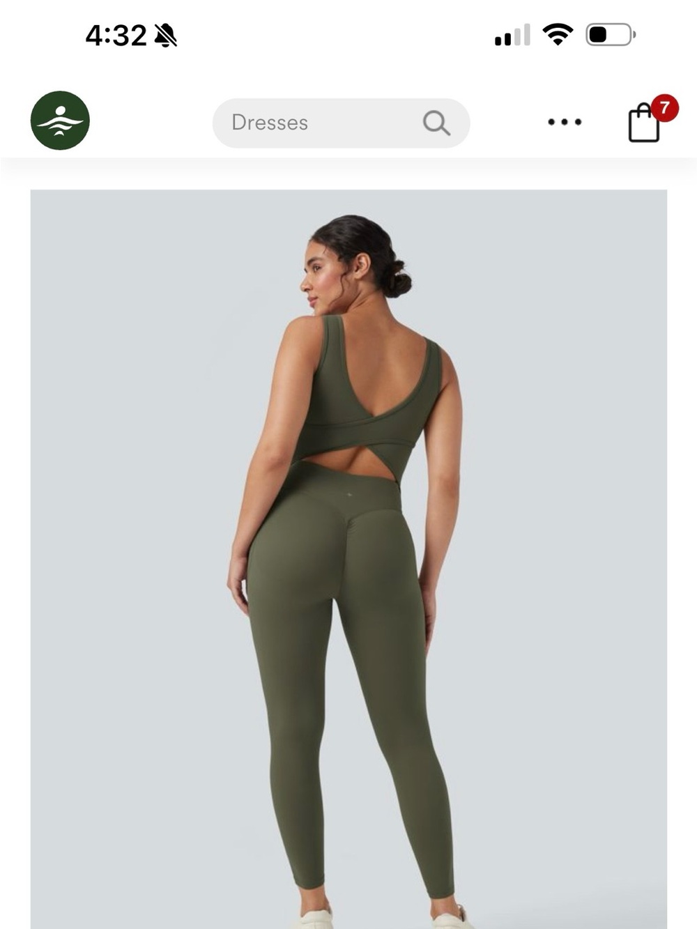 HALARA Olive Green Seamless Sculpting Jumpsuit - Picture 2 of 4